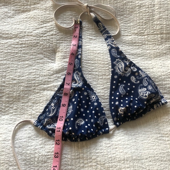 Arizona Jean Co Blue Triangle Halter Bikini Top - Picture 6 of 8